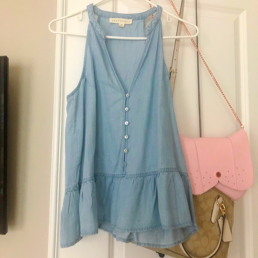 Cotton Jean Illusion Flowy Top